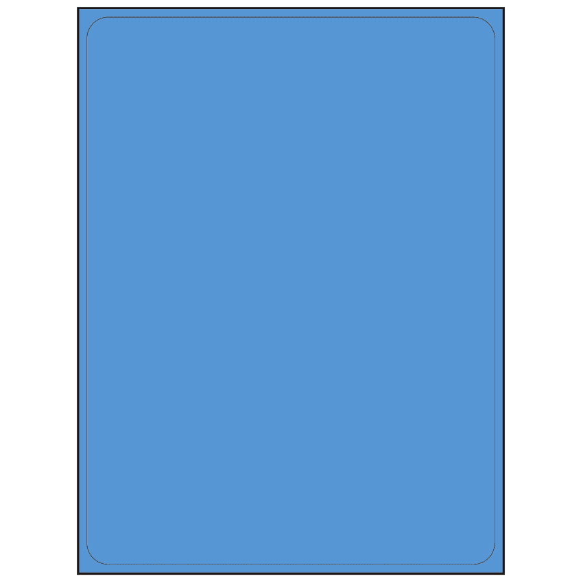 8.25" x 10.75" Fluorescent Blue Rectangular Sheet Labels
