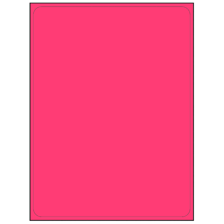 8.25" x 10.75" Fluorescent Pink Rectangular Sheet Labels