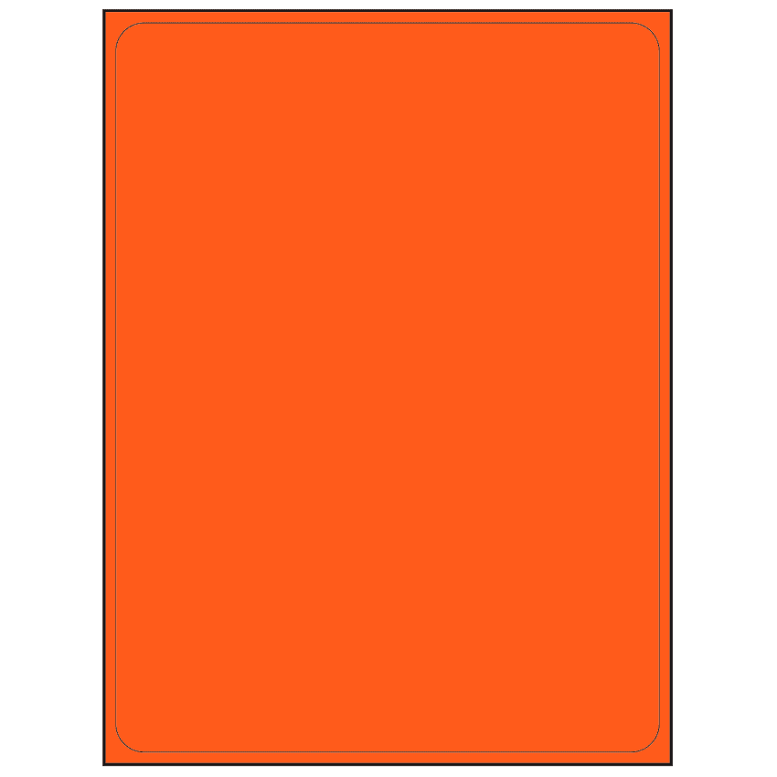 8.25" x 10.75" Fluorescent Red Rectangular Sheet Labels