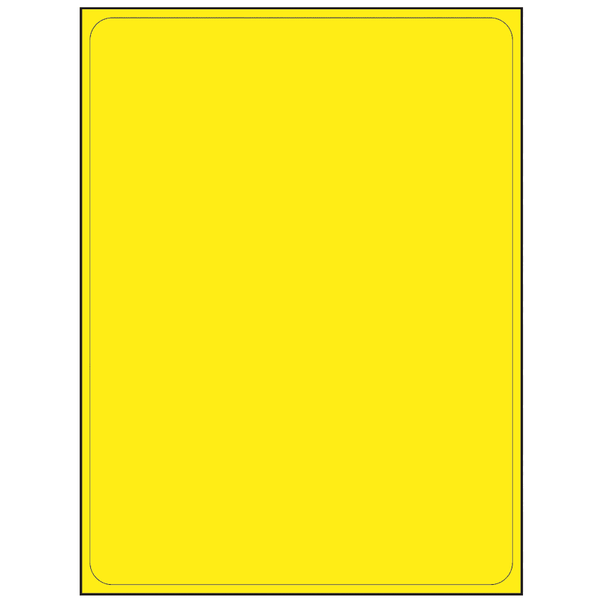 8.25" x 10.75" Fluorescent Yellow Rectangular Sheet Labels