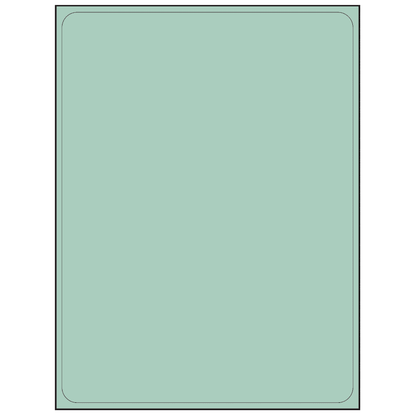 8.25" x 10.75" Pastel Green Rectangular Sheet Labels