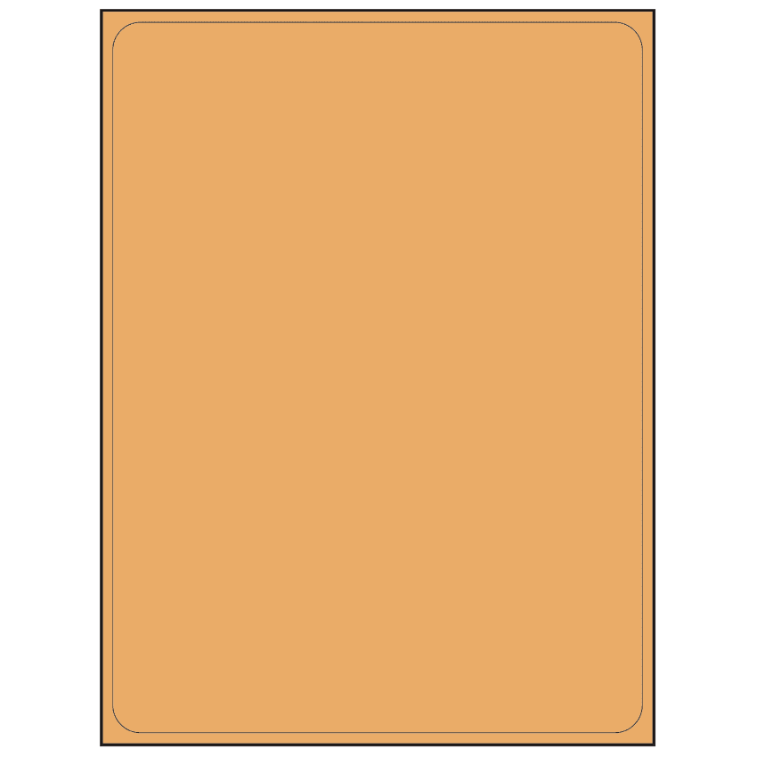 8.25" x 10.75" Pastel Orange Rectangular Sheet Labels