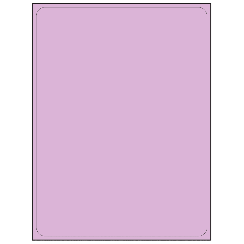 8.25" x 10.75" Pastel Purple Rectangular Sheet Labels