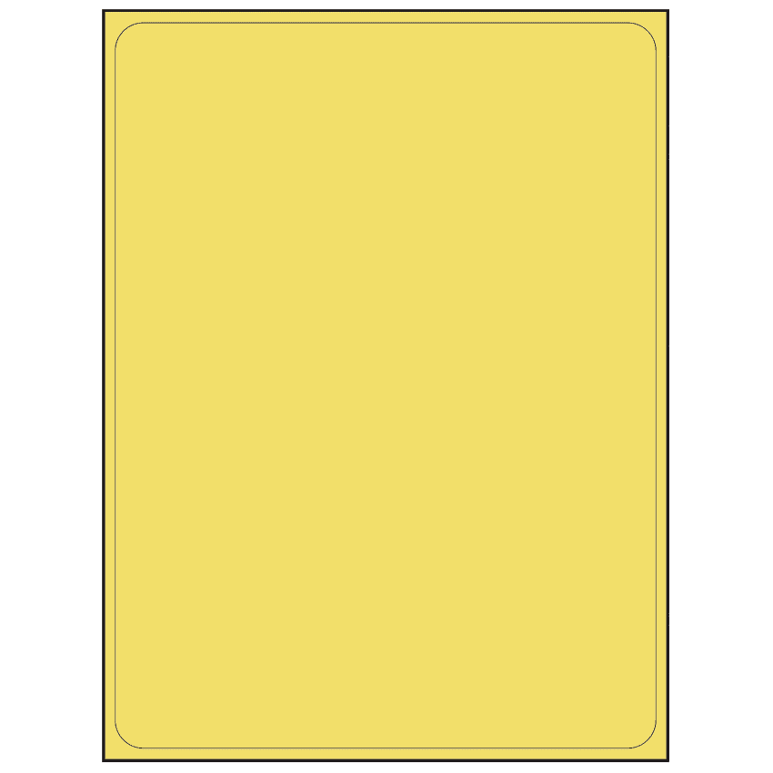 8.25" x 10.75" Pastel Yellow Rectangular Sheet Labels