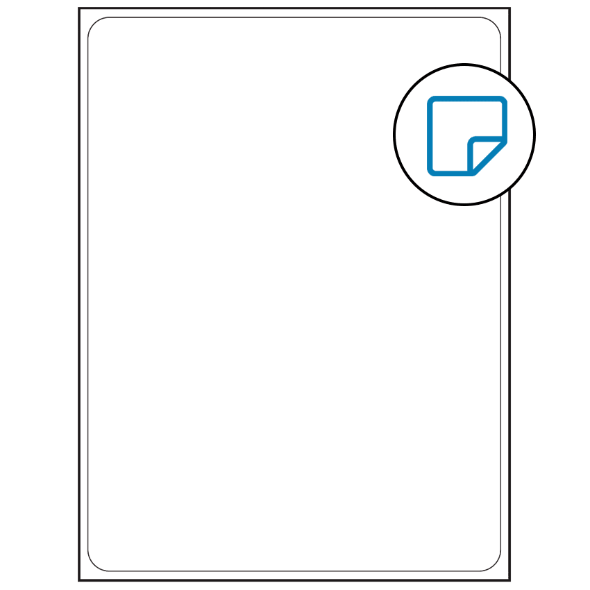 8.25" x 10.75" White Rectangular Sheet Labels - Removable Adhesive