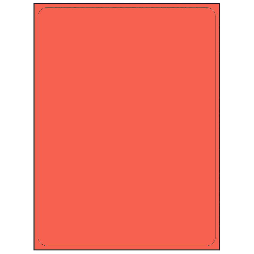 8.25" x 10.75" Red Rectangular Sheet Labels