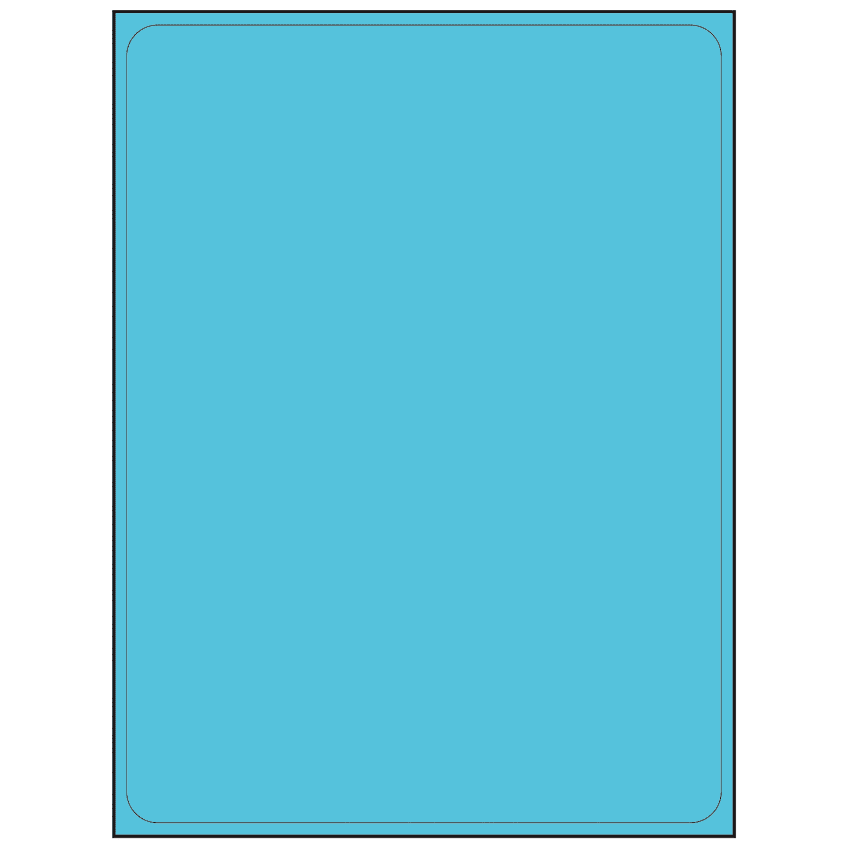 8.25" x 10.75" Turquoise Rectangular Sheet Labels