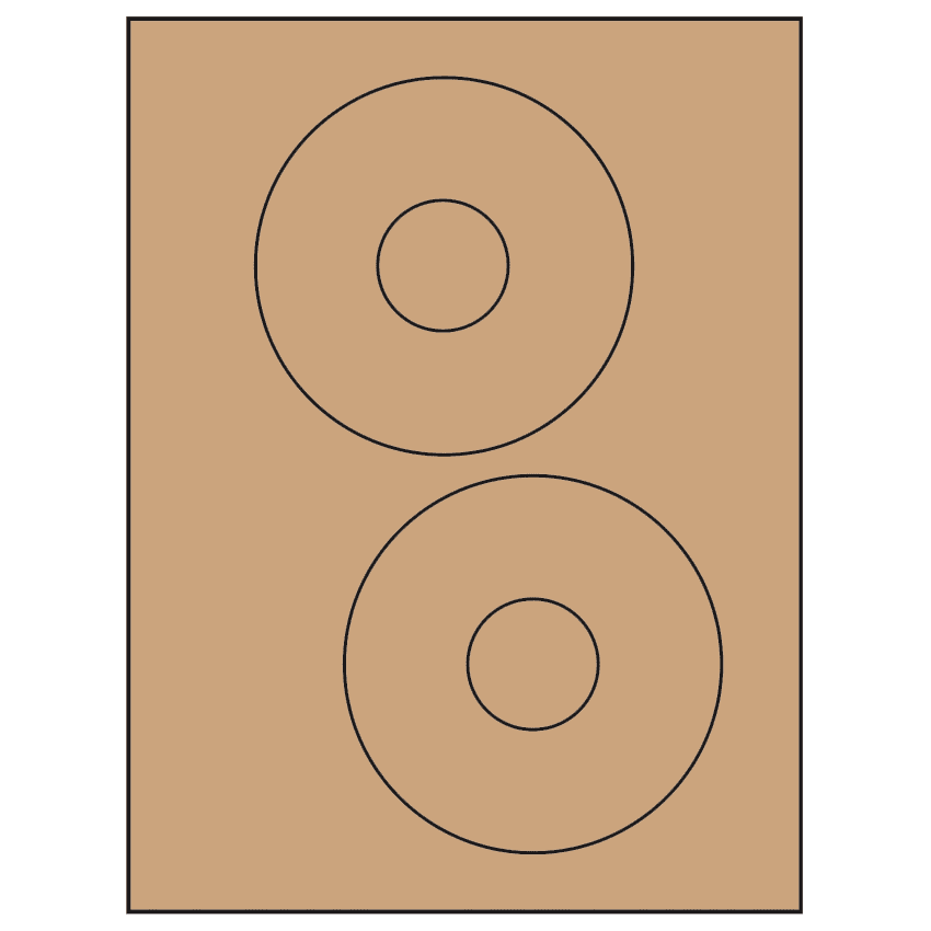 4.65" Brown Kraft Circular Sheet Labels