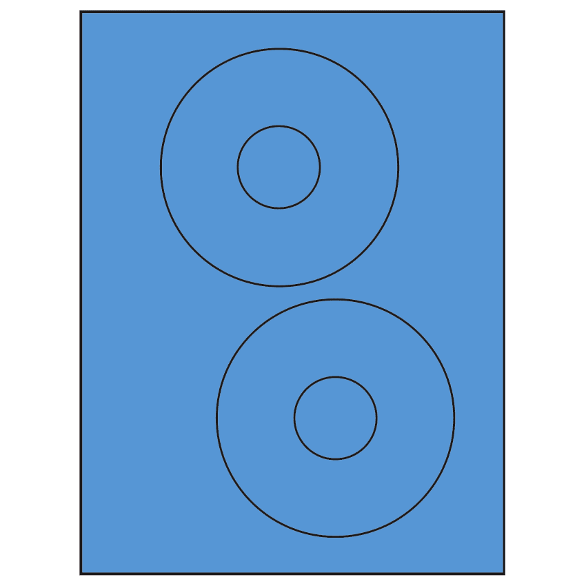4.65" Fluorescent Blue Circular Sheet Labels
