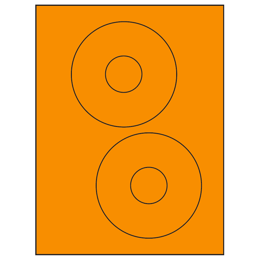4.65" Fluorescent Orange Circular Sheet Labels