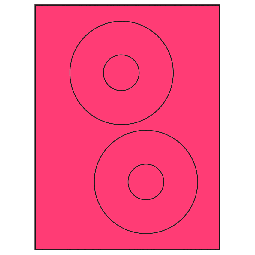 4.65" Fluorescent Pink Circular Sheet Labels