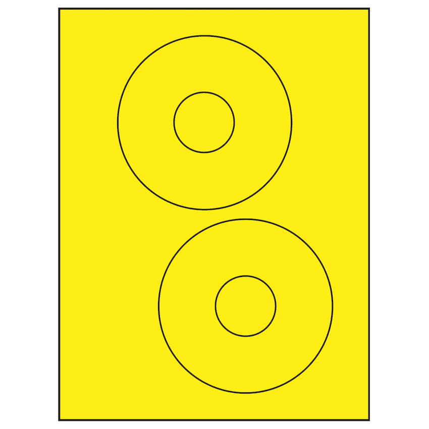 4.65" Fluorescent Yellow Circular Sheet Labels