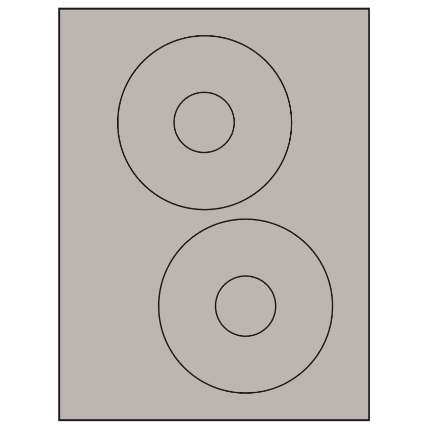 4.65" Gray Circular Sheet Labels