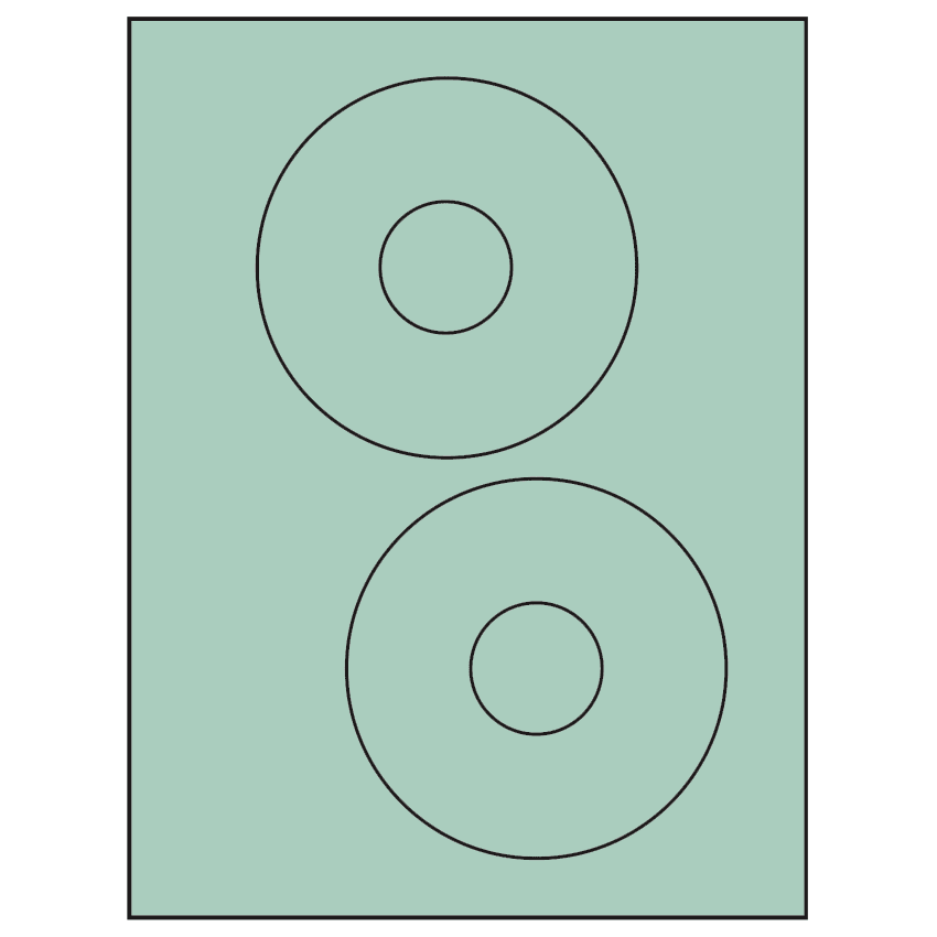 4.65" Pastel Green Circular Sheet Labels