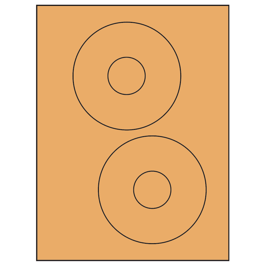 4.65" Pastel Orange Circular Sheet Labels