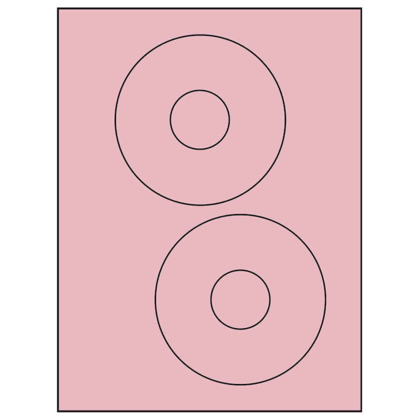 4.65" Pastel Pink Circular Sheet Labels