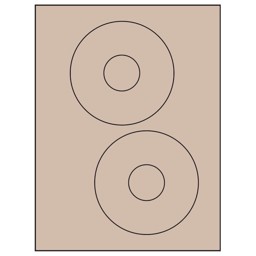 4.65" Pastel Tan Circular Sheet Labels