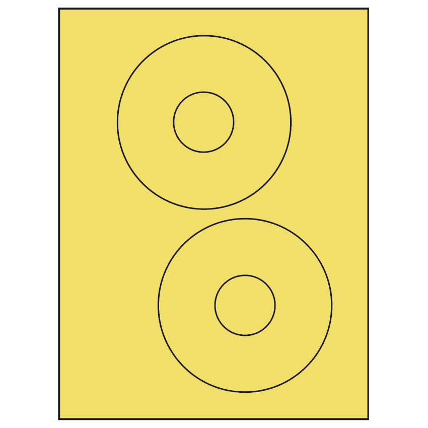 4.65" Pastel Yellow Circular Sheet Labels