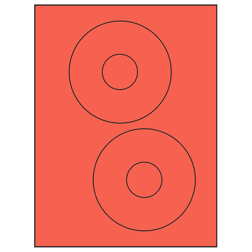 4.65" Red Circular Sheet Labels