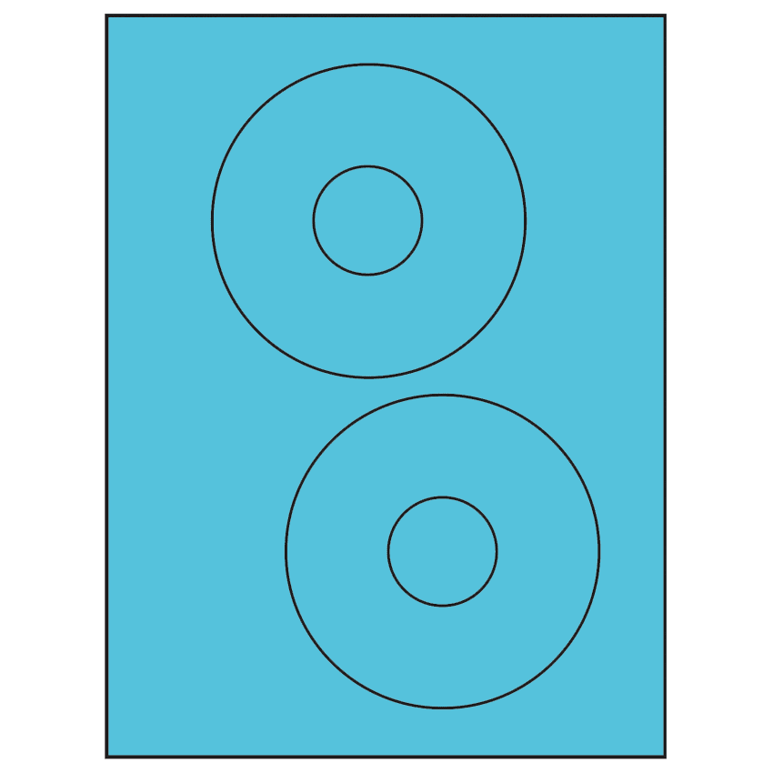 4.65" Turquoise Circular Sheet Labels