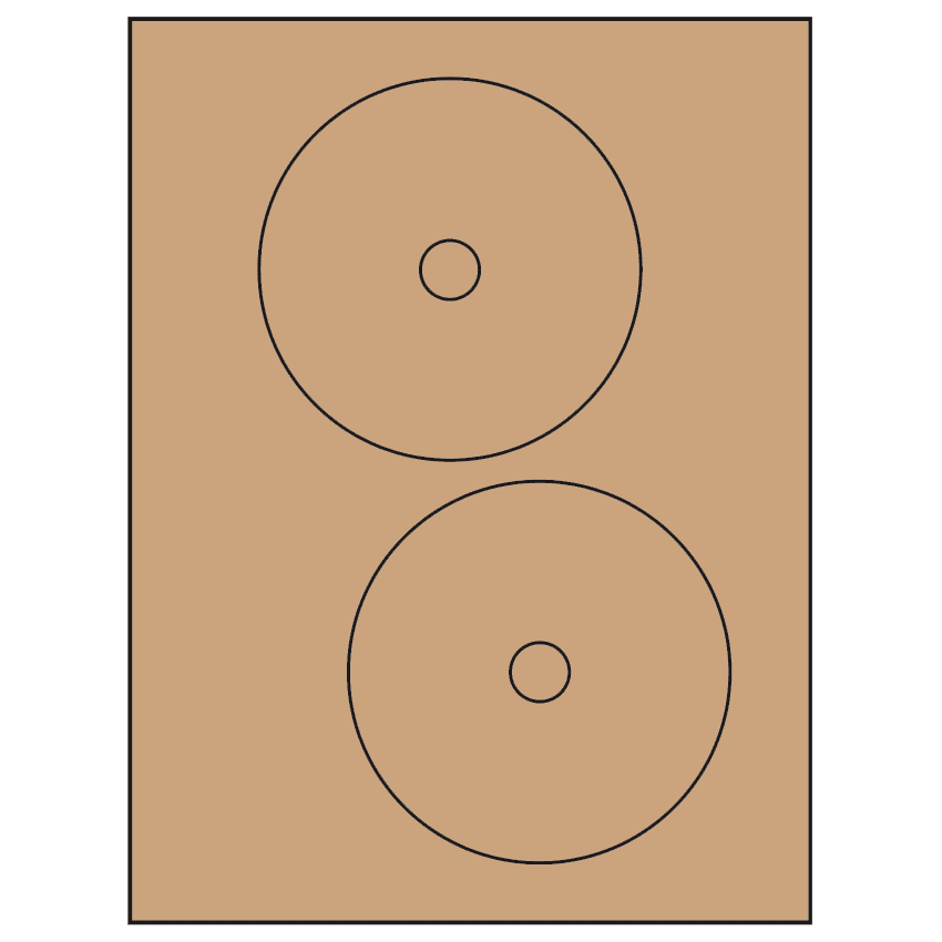 4.65" Brown Kraft Circular Sheet Labels