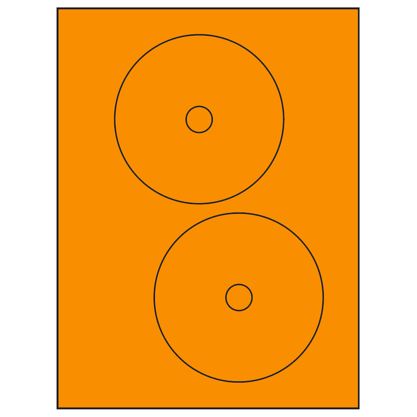 4.65" Fluorescent Orange Circular Sheet Labels