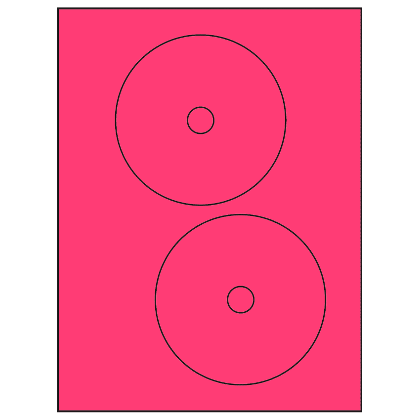 4.65" Fluorescent Pink Circular Sheet Labels