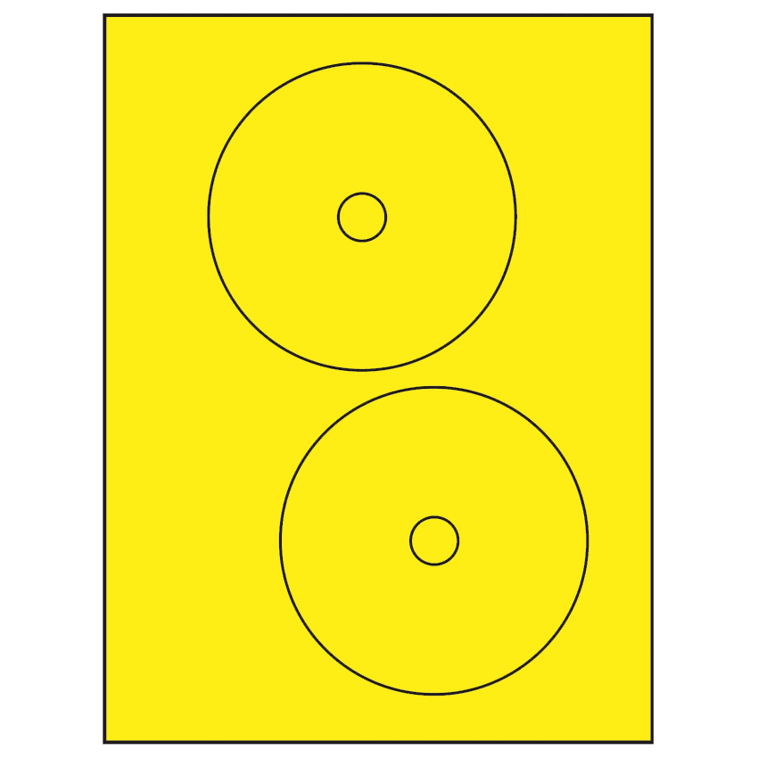4.65" Fluorescent Yellow Circular Sheet Labels