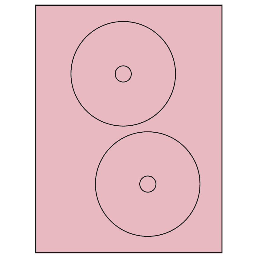 4.65" Pastel Pink Circular Sheet Labels