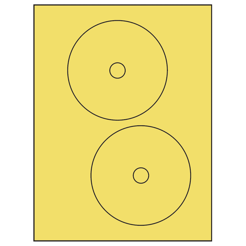 4.65" Pastel Yellow Circular Sheet Labels