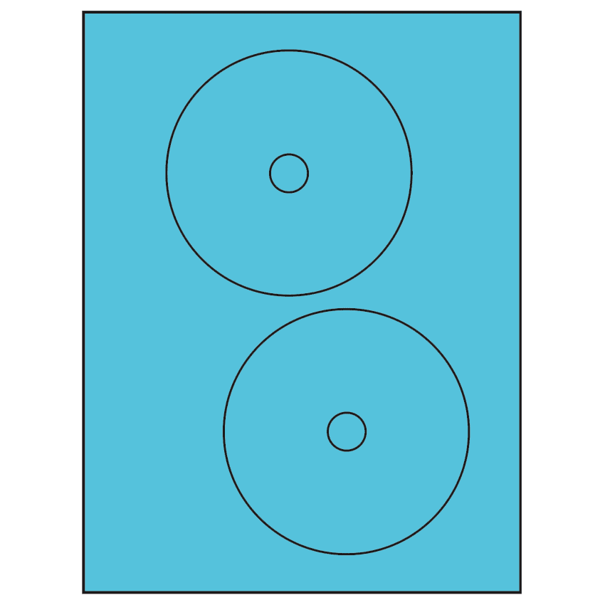 4.65" Turquoise Circular Sheet Labels
