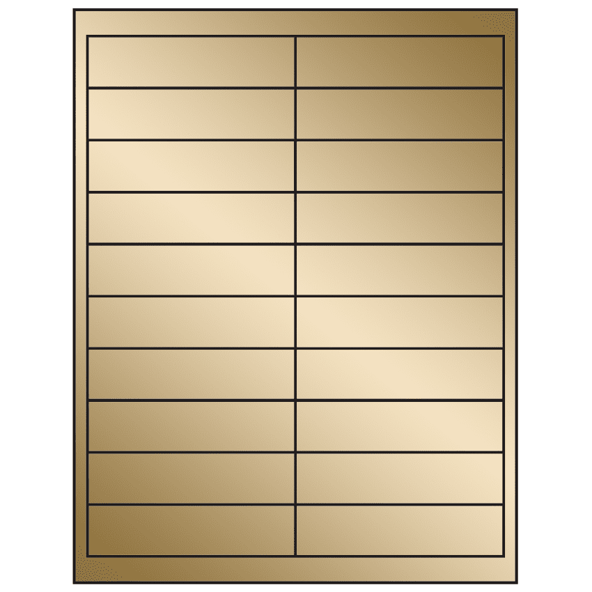 4" x 1" Gold Foil Rectangular Sheet Labels