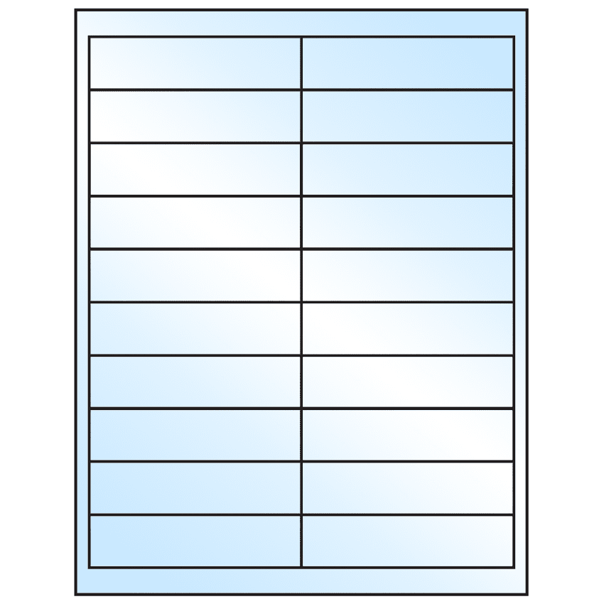 4" x 1" White Premium High Gloss Rectangular Sheet Labels