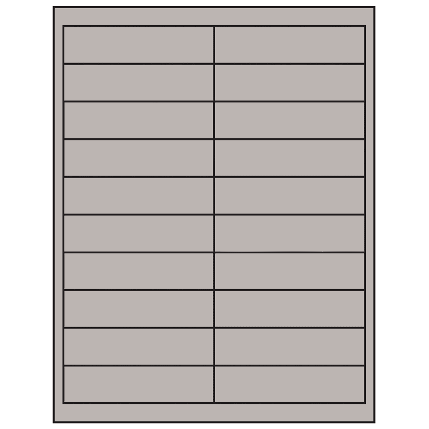 4" x 1" Gray Rectangular Sheet Labels