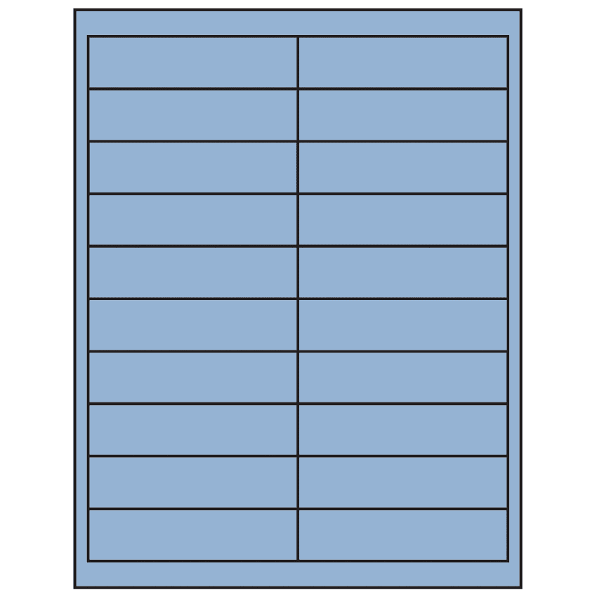4" x 1" Pastel Blue Rectangular Sheet Labels