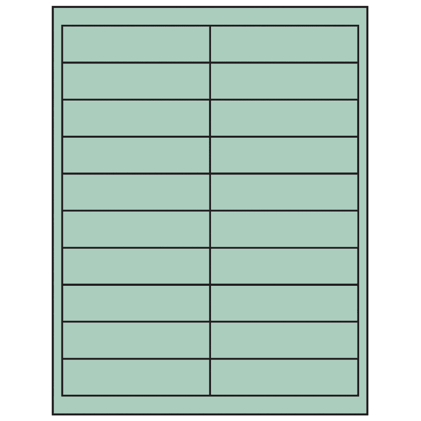 4" x 1" Pastel Green Rectangular Sheet Labels