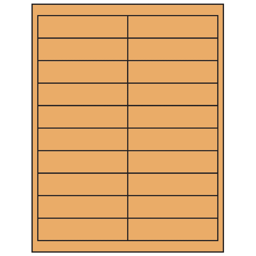 4" x 1" Pastel Orange Rectangular Sheet Labels