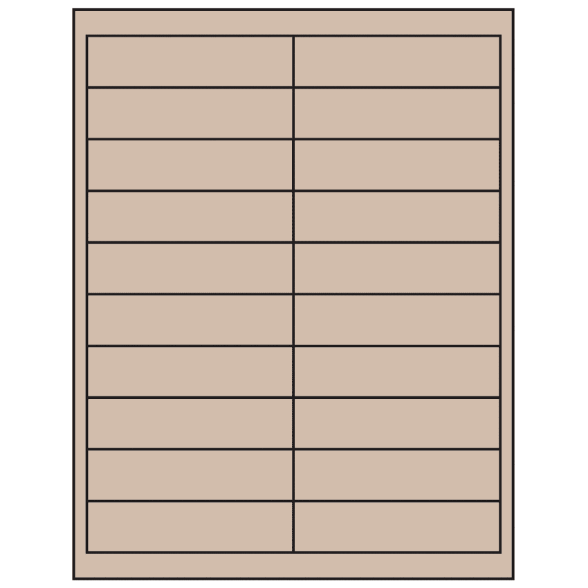 4" x 1" Pastel Tan Rectangular Sheet Labels