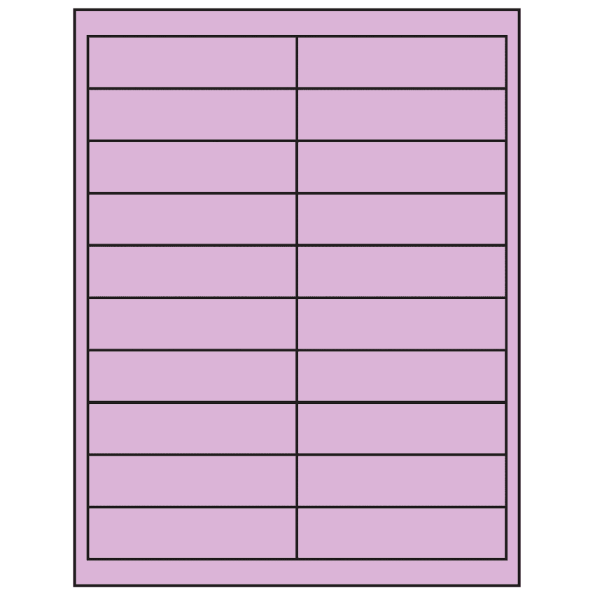 4" x 1" Pastel Purple Rectangular Sheet Labels