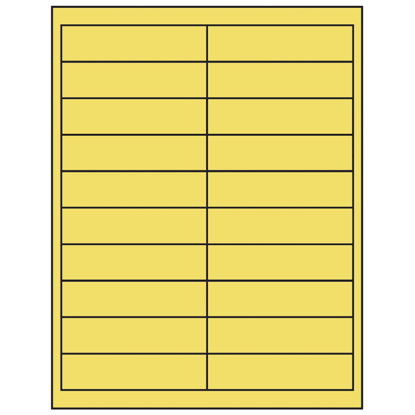 4" x 1" Pastel Yellow Rectangular Sheet Labels