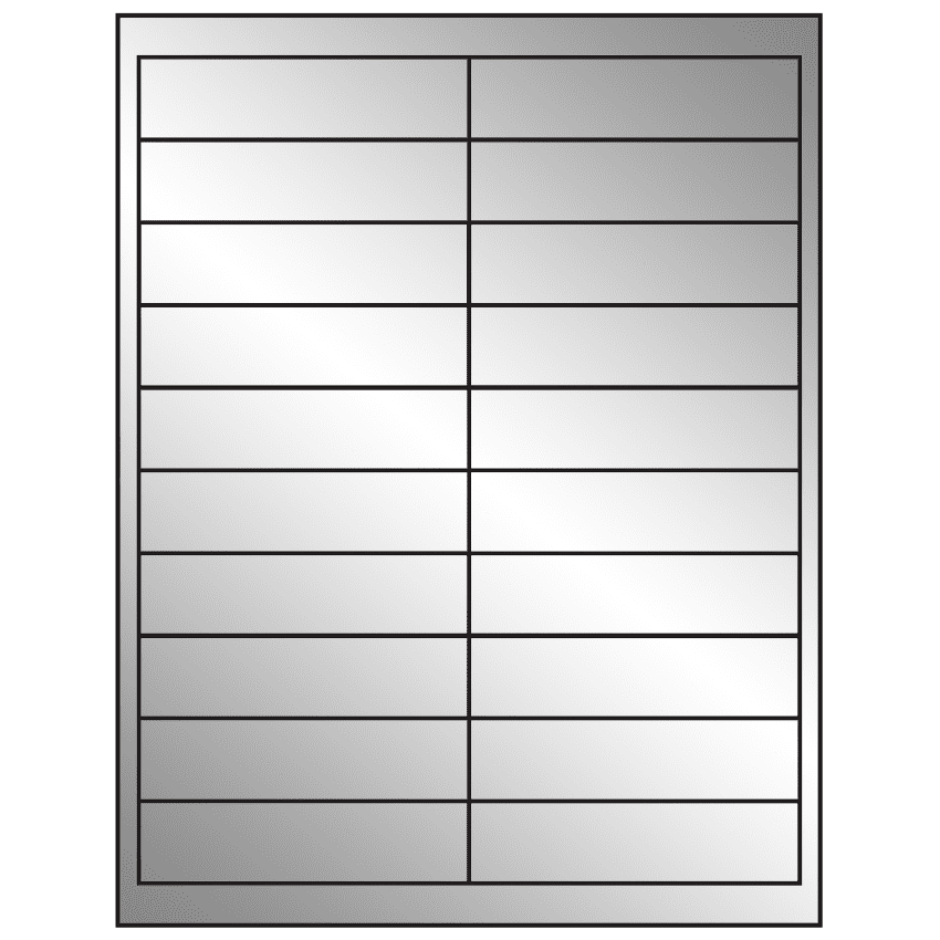 4" x 1" Silver Foil Rectangular Sheet Labels