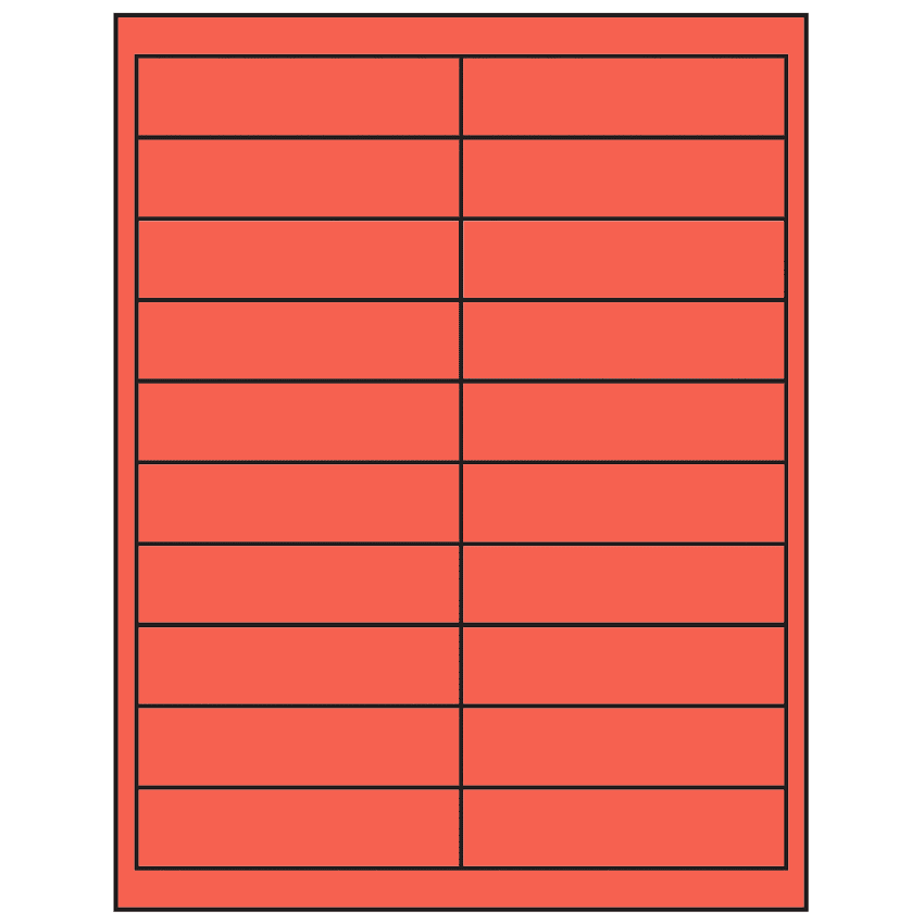 4" x 1" Red Rectangular Sheet Labels