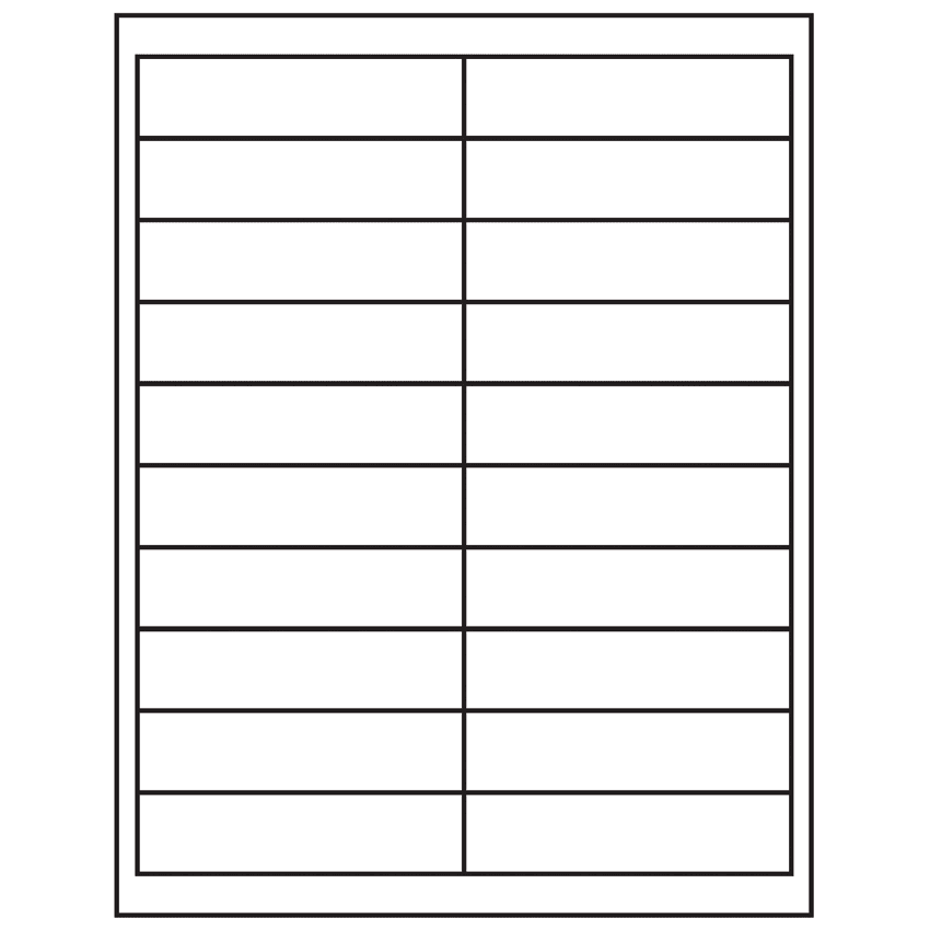 4" x 1" White Rectangular Sheet Labels
