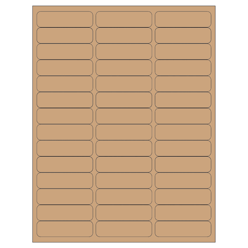 2.625" x 0.75" Brown Kraft Rectangular Sheet Labels
