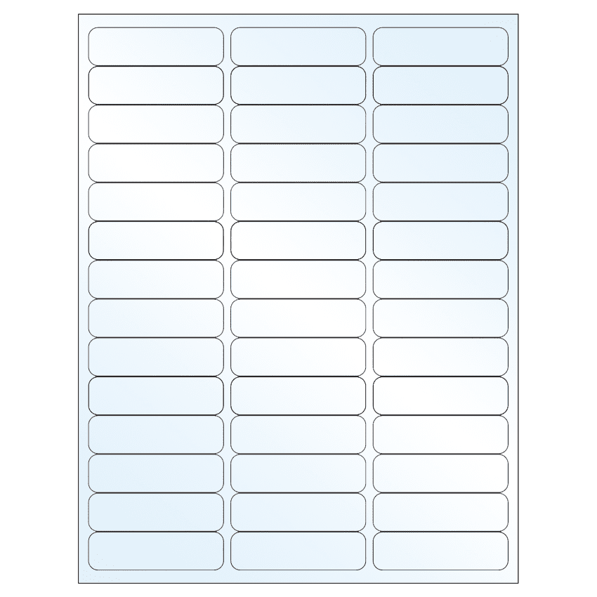 2.625" x 0.75" Crystal Clear Rectangular Sheet Labels