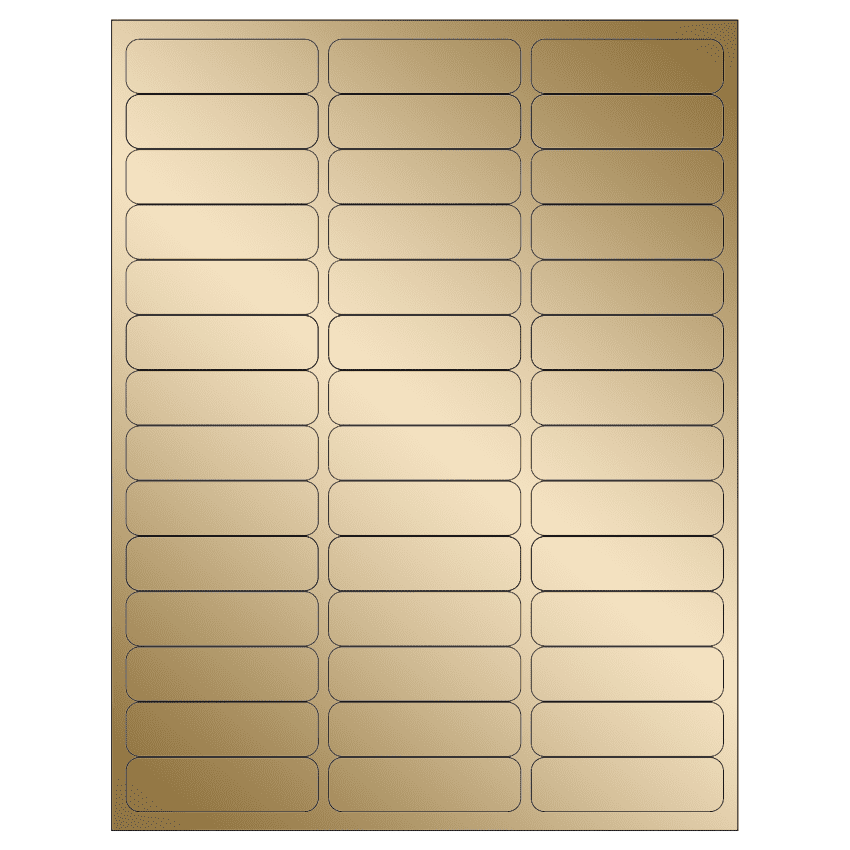 2.625" x 0.75" Gold Foil Rectangular Sheet Labels