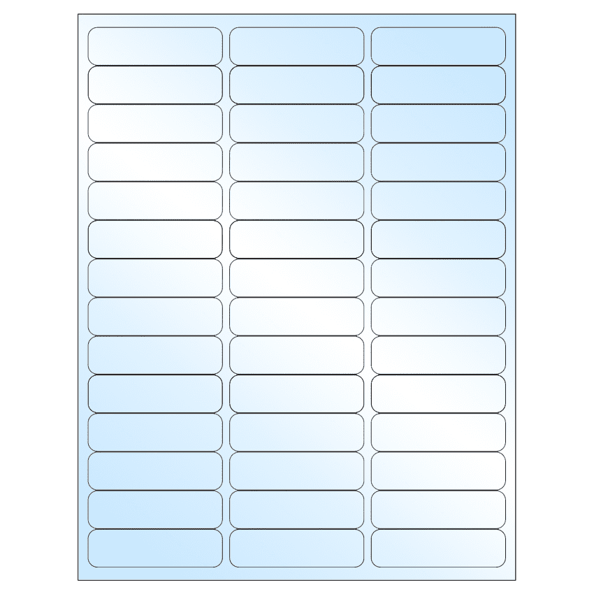 2.625" x 0.75" White Premium High Gloss Rectangular Sheet Labels