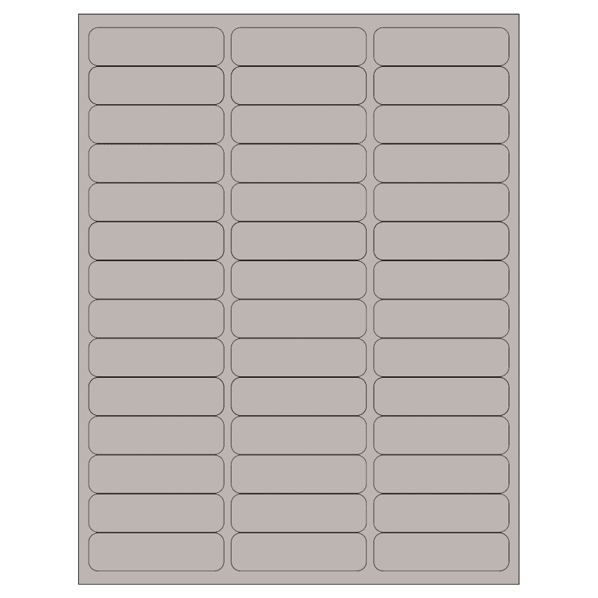 2.625" x 0.75" Gray Rectangular Sheet Labels