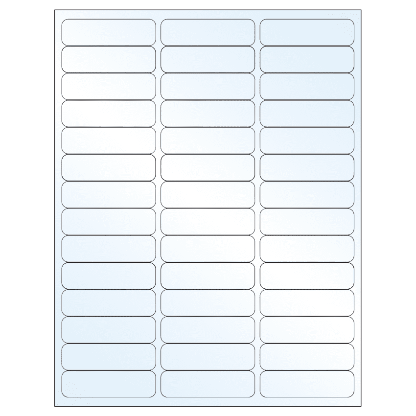 2.625" x 0.75" White Mid Gloss Rectangular Sheet Labels