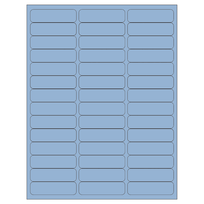 2.625" x 0.75" Pastel Blue Rectangular Sheet Labels